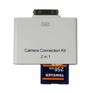 Kit de connexion pour Apple iPad , iPad 2 & Nouvel iPad Akashi 2 en 1 USB & SD